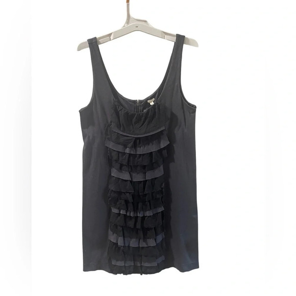 J Crew Grey Ruffle Front Sleeveless Dress. Size Small. - Picture 1 of 4